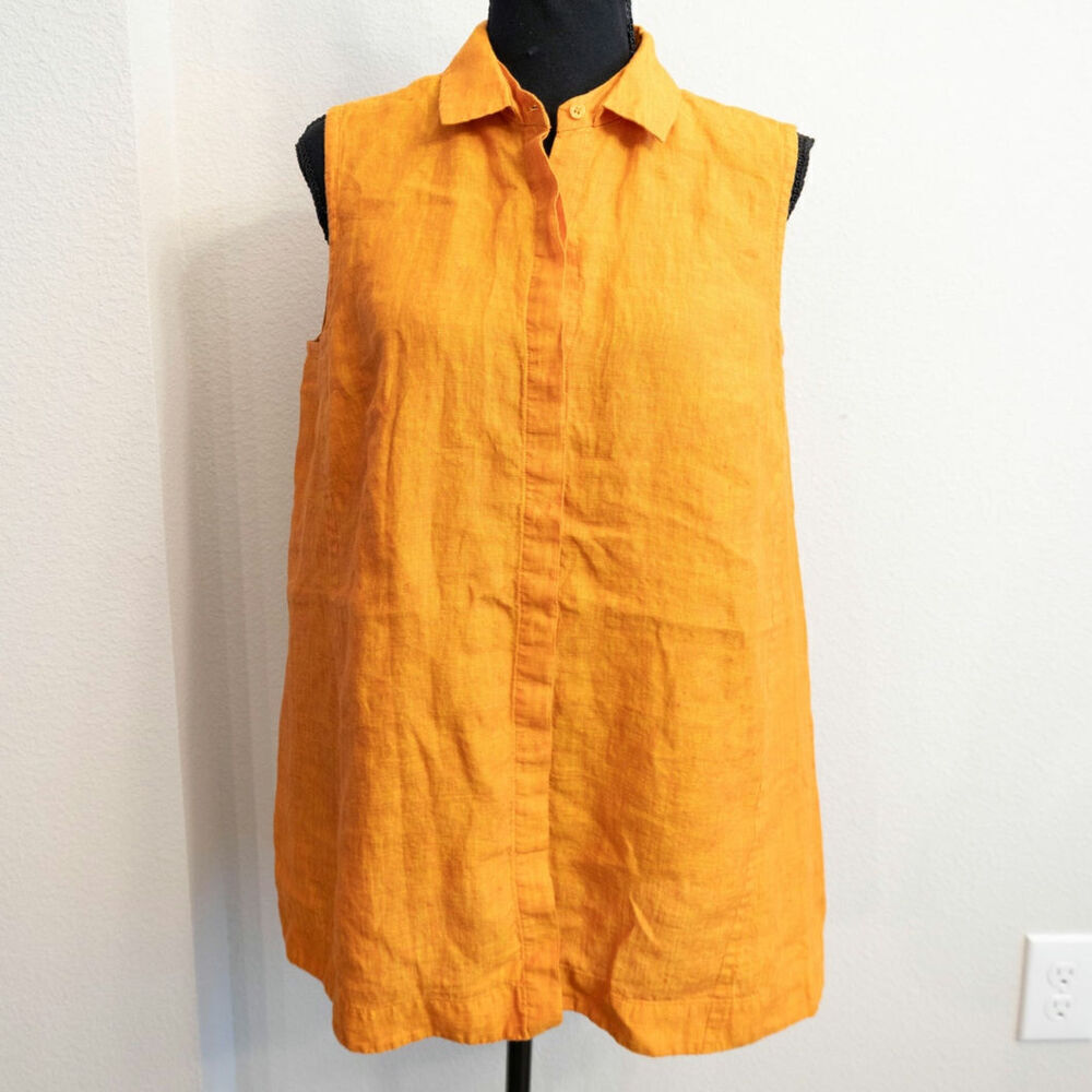 Lafayette New York Sleeveless Linen Ladies Size Medium Blouse - Picture 1 of 7